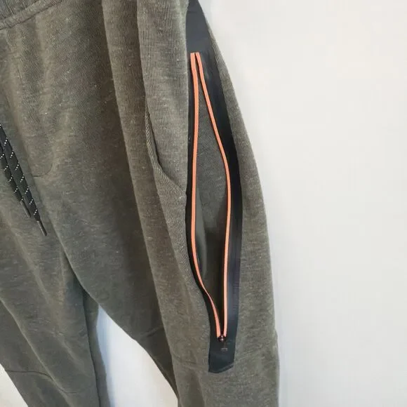 Burnside Men's Sz L Performance Jogger Pants Olive Green Army Zip Pocket BG8531 - Picture 5 of 16